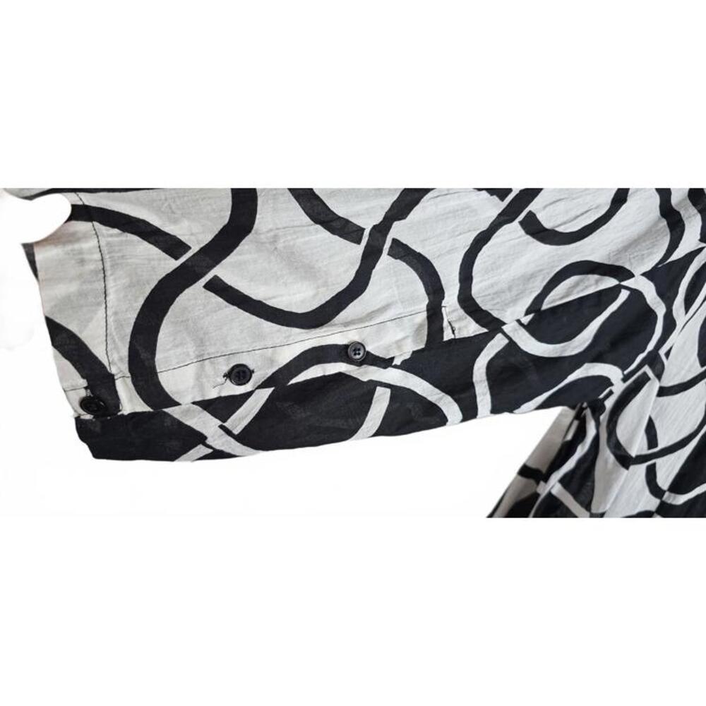 Step in Style 2X Black and White Patterned Long Sleeve Dress 100% Cotton - Picture 6 of 14